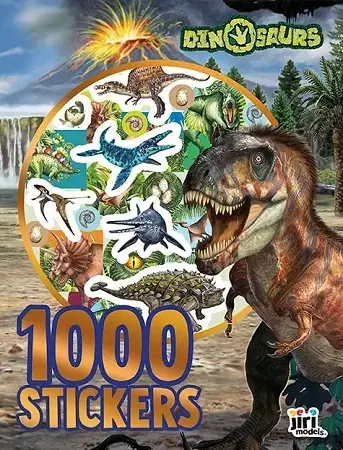 Nalepovačky, vystrihovačky, skladačky 1 000 samolepiek v zošite Dinosaury