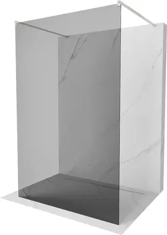 Sprchové dvere MEXEN/S - Kioto samostatne stojaca sprchová zástena 110 x 200, grafit 8 mm, nikel kartáčovaná 800-110-002-97-40
