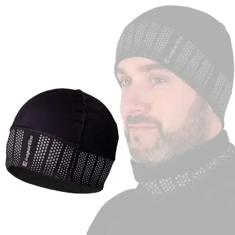 Zimné čiapky Reflexná športová čiapka inSPORTline Terrades čierna - L/XL