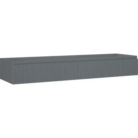 Kúpeľňový nábytok MEXEN/S - Rivel kúpeľňová skrinka pod umývadlo 160, 1 šuplík, reliéf, grafit mat 91A20-16023-1-BF66