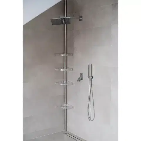 Kúpeľňové doplnky Rohová polička 290cm strieborná