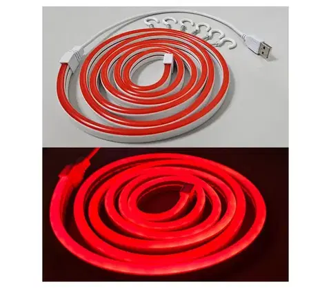 LED osvetlenie  LED Flexibilný pásik NEON LED/5V USB 1,8 m červená 008 0001126