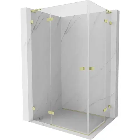 Sprchovacie kúty MEXEN/S - Lunar L Duo sprchovací kút dvere krídlové 115 x 95, transparent, zlato kefovaná 834L-115L-095P-55-00