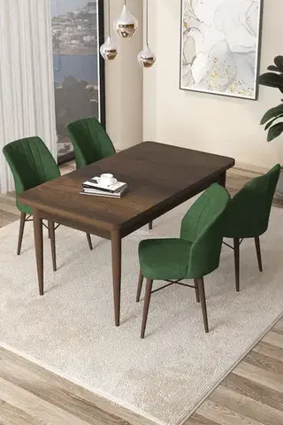 Jedálenské sety Dining Table & Chairs Set (5 Pieces) Arp - Baroque, Khaki