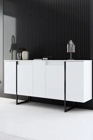 Komody Konzolový stolík Luxe - White, Black
