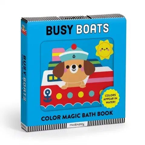 Nalepovačky, vystrihovačky, skladačky Busy Boats Color Magic Bath Book - Mudpuppy