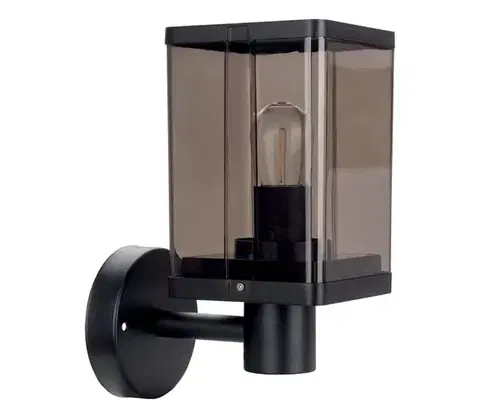 Svietidlá  Vonkajšie nástenné svietidlo 1xE27/60W/230V IP44 čierne/dymovo-hnedé OUTD. WALL LIGHT E27 XD SMOKE