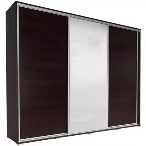 Šatníkové skrine Skriňa Silver wenge 255 cm