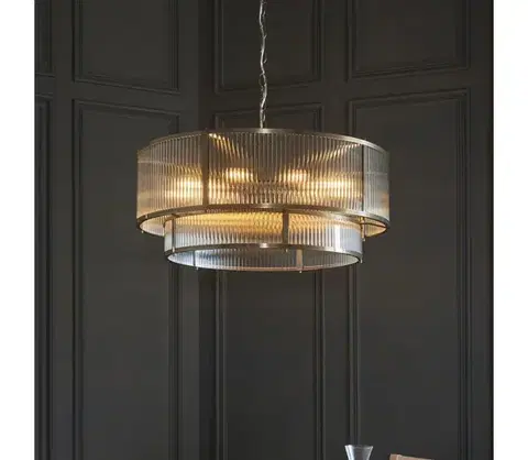 Svietidlá Endon 119456 - Luster na reťazi RIDGETON 8xE14/7W/230V mosadz 119456
