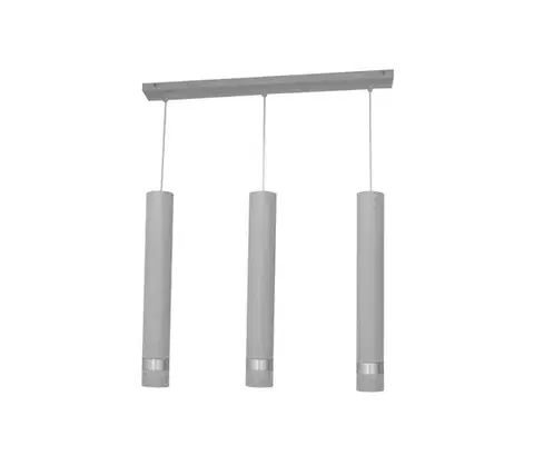 Svietidlá  LED Luster na lanku TUBA 3xGU10/4,8W/230V šedá/lesklý chróm W-L 1111/3 GR+CH+GR