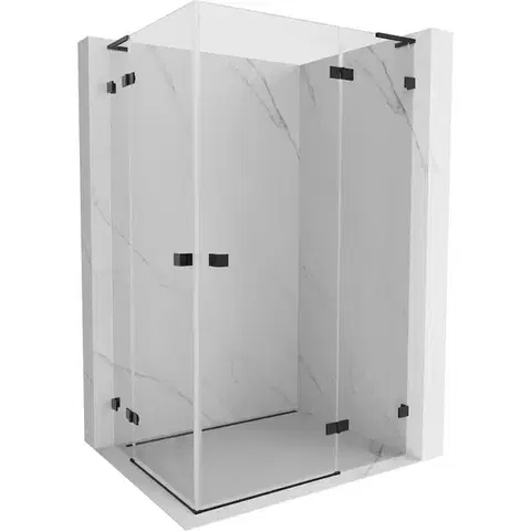 Sprchovacie kúty MEXEN/S - Lunar L Duo sprchový kút dvere krídlové pravá 120 x 110, transparent, čierna 834L-120P-110L-70-00