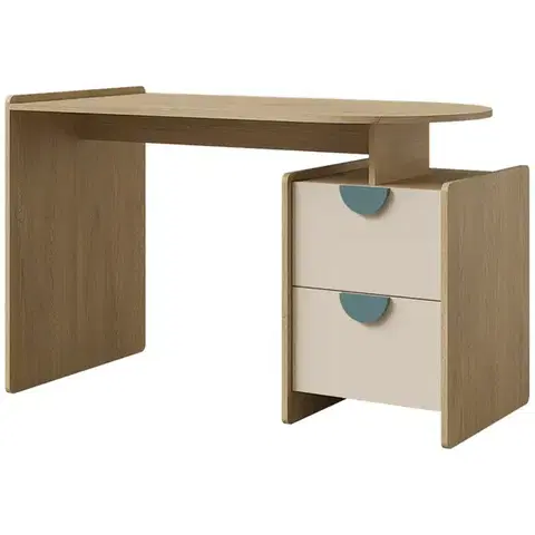 Moderné kancelárske stoly Písací stôl Lexi 12l/P Cremona/Macadamia/Morská
