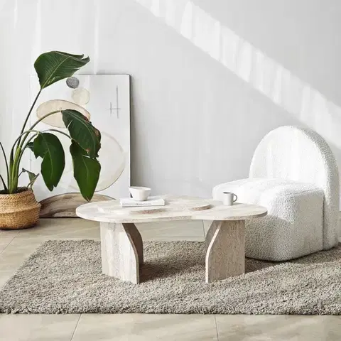 Konferenčné stolíky Konferenčný stolík Melted - Travertine