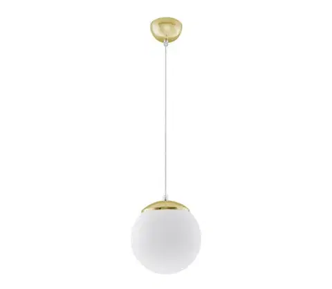 Svietidlá  SL.0715 - Luster na lanku TOYA 1xE27/60W/230V pr. 20 cm biela/zlatá SL.0715