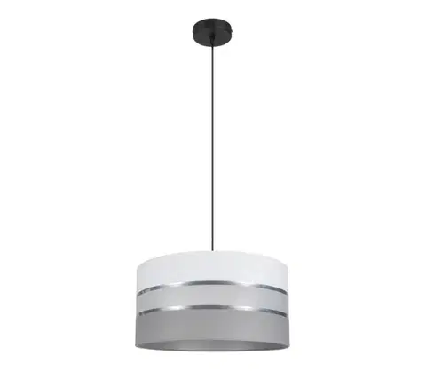 Svietidlá  Luster na lanku CORAL 1xE27/60W/230V pr. 40 cm biela/šedá 0706