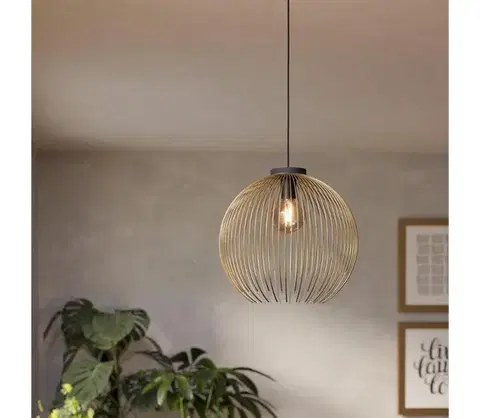 Svietidlá Eglo 901003 - Luster na lanku VENEZUELA 1xE27/40W/230V zlatá 901003