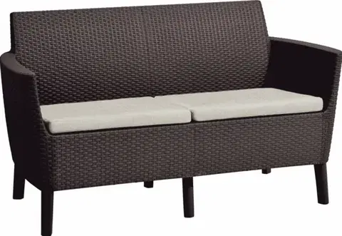 Lavice z umelého ratanu KETER Pohovka SALOMON 2 seater sofa | hnedá