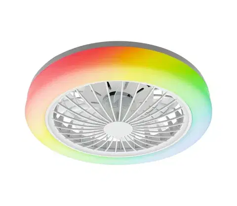 Ventilátory  LED RGBW Stmievateľné stropné svietidlo s látorom ZAMBIA LED/24W/230V biela+DO 341310