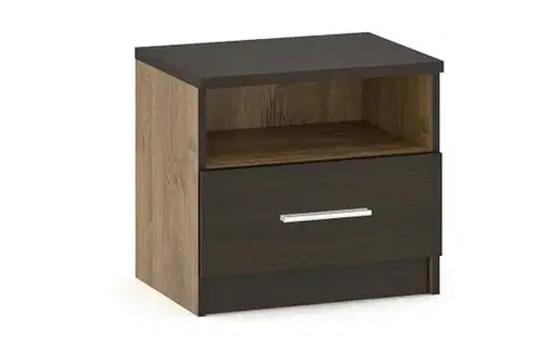 Nočné stolíky VALENTÍNA, set 2 nočných stolíkov dub april/wenge