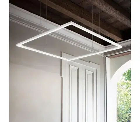 Svietidlá Ideal Lux - LED luster na lanku ORACLE SLIM LED/53W/230V 3000K 90x90 cm biela 259192