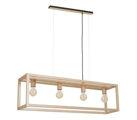Svietidlá  Luster na lanku LEGNO 4xE27/60W/230V 8419
