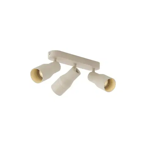 Bodove svetla Zaoblené stropné bodové svetlo béžové GU10 50 mm 3-svetlo - Stanley