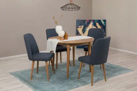 Jedálenské sety Jedálenský set s rozkladacím stolom a stoličkami (5 kusov) Vina 1048 - Atlantic Pine, Navy Blue