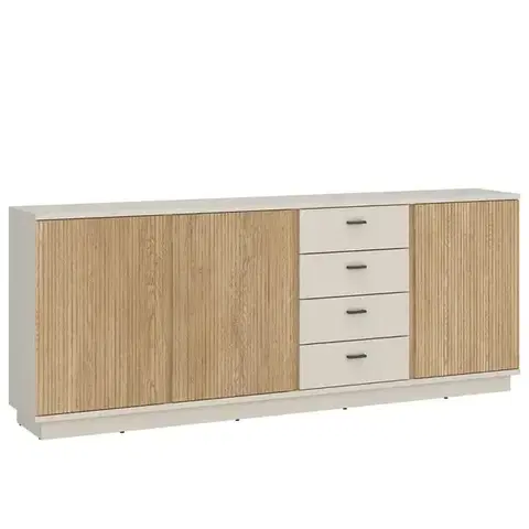 Komody do spálne Komoda Mosano LUSK103 3D4S dub cremona/kašmír