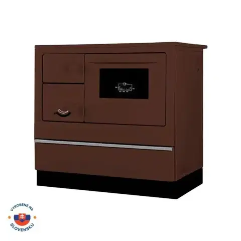 Sporáky THORMA Sporák ÖKONOM 85/FIKO DeLuxe, 7kW, hnedý, pravý