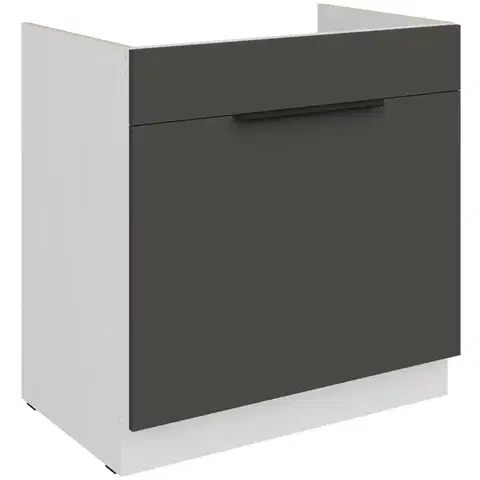 Kuchynské skrinky stojace Kuchynská skrinka Aria-Gr/Wh Anti Fingerprint 80zl 1s Bb