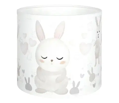Lampy BRILAGI - Univerzálne tienidlo BOBO E27 priemer 15 cm biela/zajačiky 757489