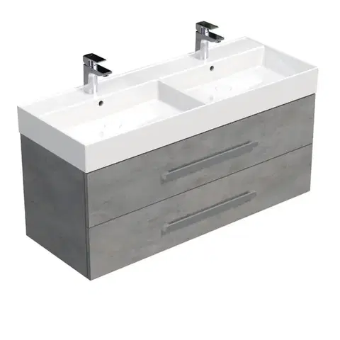 Kúpeľňový nábytok Kúpeľňová skrinka s umývadlom SAT Cube Way 120x53x46 cm betón mat CUBE461202BESAT CUBE461202BESAT