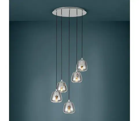 Svietidlá Eglo 39668 - Luster na lanku ALBARINO 5xE27/40W/230V dymová 39668