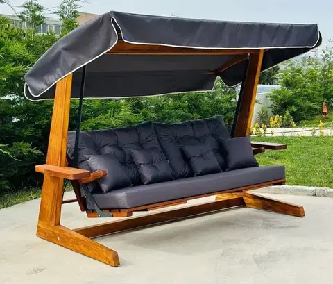Záhradná hojdačky Garden Triple Swing Chair Luna Deluxe 2600 - Anthracite