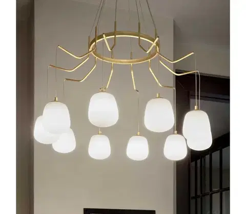 Svietidlá Ideal Lux - LED Luster na lanku KAROUSEL 10xG9/3W/230V pr. 82,5 cm mosadz 206394