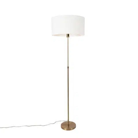 Stojace lampy Stojaca lampa nastaviteľná bronzová s tienidlom bielym 50 cm - Parte