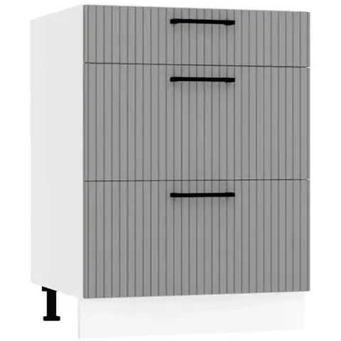 Kuchynské skrinky stojace Skrinka do kuchyne  Kate d60s/3 šedá mat