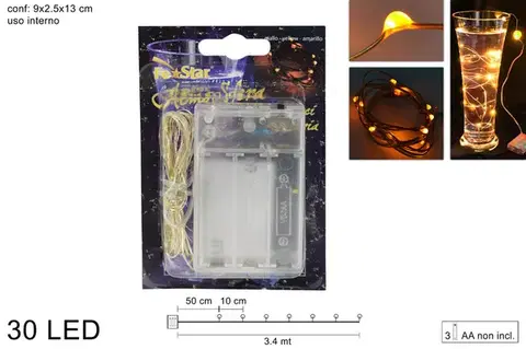 Vianočné osvetlenie MAKRO - Reťaz vianočná 30 LED
