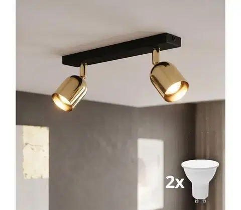 Svietidlá  LED bodové svietidlo TOP 2xGU10/10W/230V čierna/zlatá 5617
