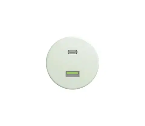 Predlžovacie káble lap - Retro USB zásuvka A+C bez rámčeka mentolovo zelená MZ/USB