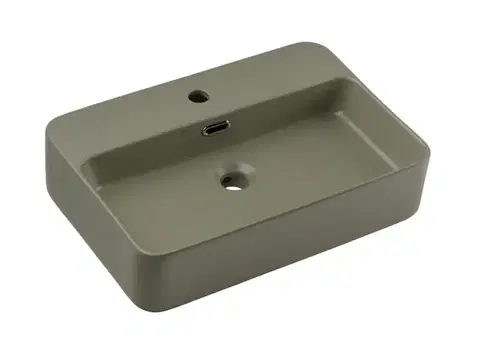Umývadlá ArtCom Keramické umývadlo TRUST 2 E-6282 | zelený mat 55 cm
