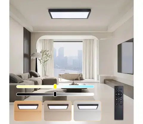 Svietidlá BRILAGI - LED stmievateľné svietidlo FRAME SMART LED/30W/230V čierne IP44 + diaľkové ovládanie BRI096