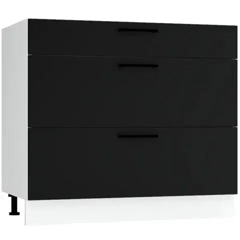 Kuchynské skrinky stojace Kuchynská skrinka Max D90pc S/3 čierna