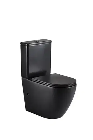 WC kombi WC bezokrajové  Igar Black + doska s pomalým sklápaním