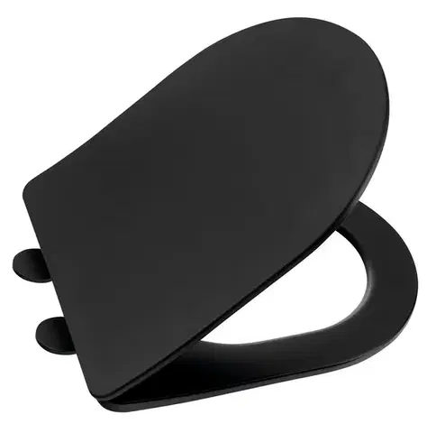 Záchody SAPHO - PACO WC sedátko, SLIM, Soft Close, Easy Take, čierna mat PCS1012B