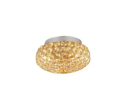 Svietidlá Ideal Lux - LED Krištáľové stropné svietidlo KING 3xG9/3W/230V pr. 25,5 cm zlatá 075402