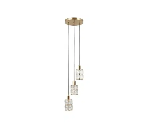 Svietidlá  PND-40668-3-HBR - Závesný luster na lankách ALMA 3xE27/40W/230V zlatá PND-40668-3-HBR