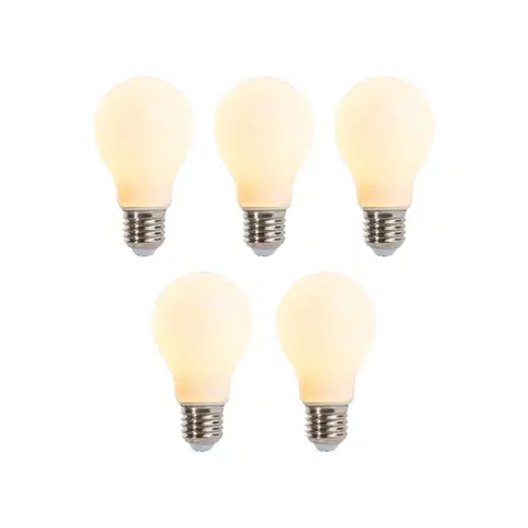 LED osvetlenie Sada 5 stmievateľných LED žiaroviek E27 A60 matná 5W 380lm