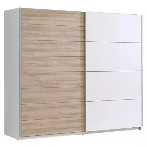 Šatníkové skrine Skriňa Java 200 dub bianco/biely