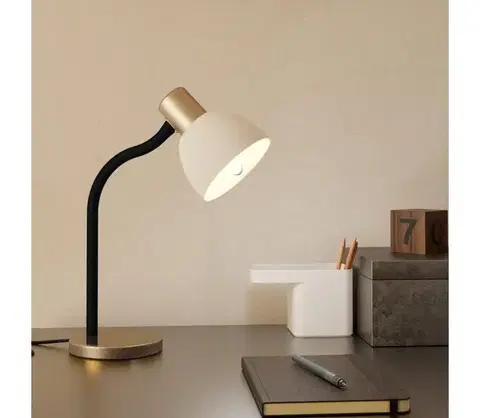Lampy Eglo 901061 - Stolná lampa MACERE 1xE14/25W/230V čierna/matný chróm 901061